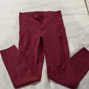 Burgundy High-Waisted Leggings